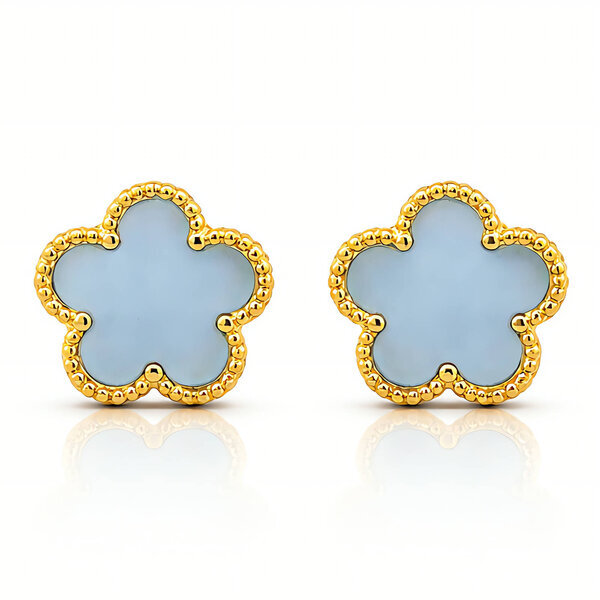 "Flowers" Earrings, 18K Gold Plated Steel