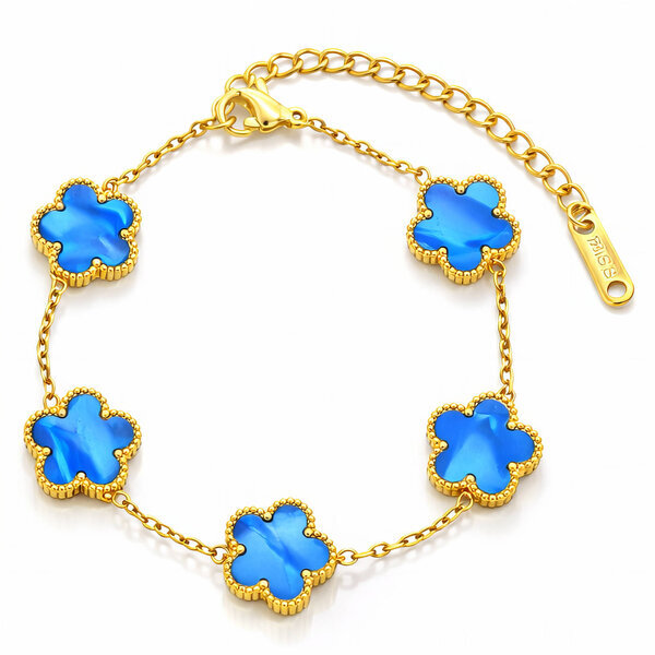 "Flower Meadow" Bracelet, 18K Gold Plated Steel