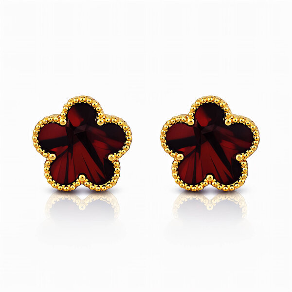 "Flowers" Earrings, 18K Gold Plated Steel