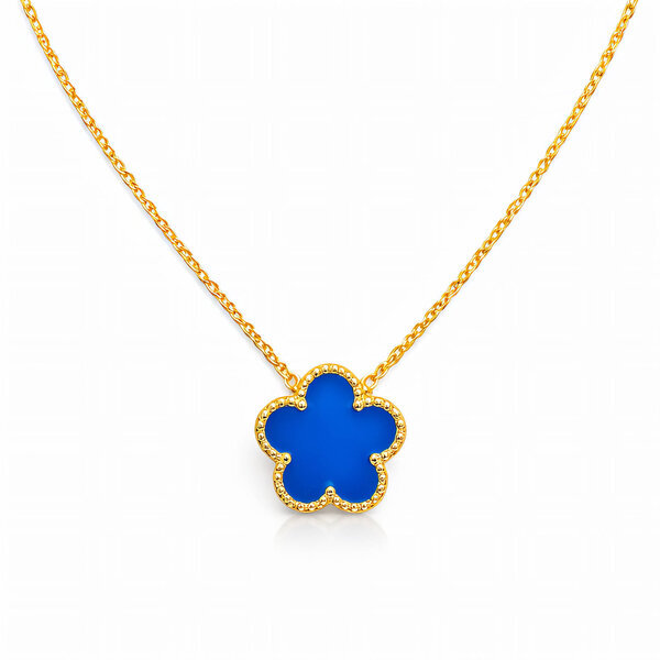 "Flower" Necklace, 18K Gold Plated Steel