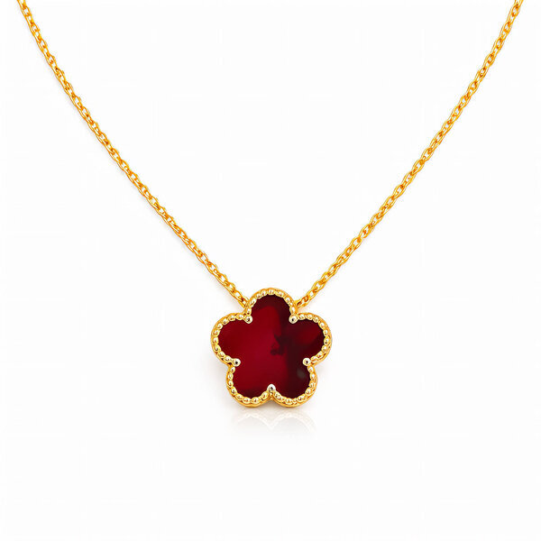 "Flower" Necklace, 18K Gold Plated Steel