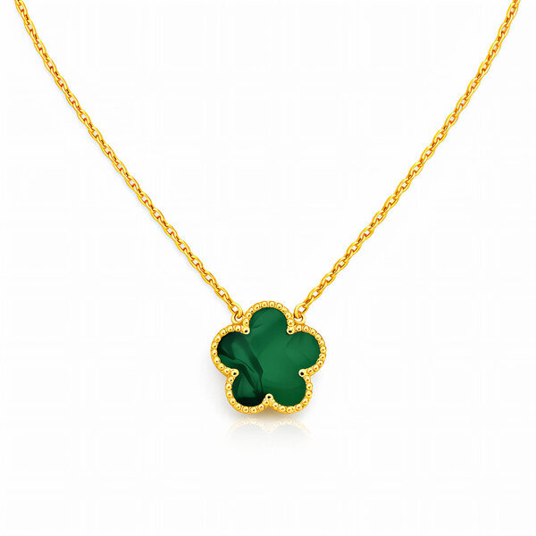 "Flower" Necklace, 18K Gold Plated Steel