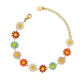 18K gold plated Stainless steel  "Flowers" bracelet, Intensity